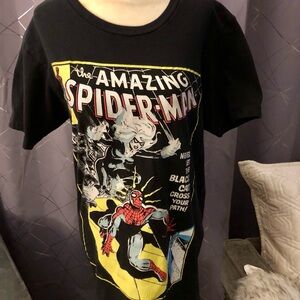Marvel Comics The Amazing Spiderman Logo 2012 Black T-Shirt Cotton Size M Unisex